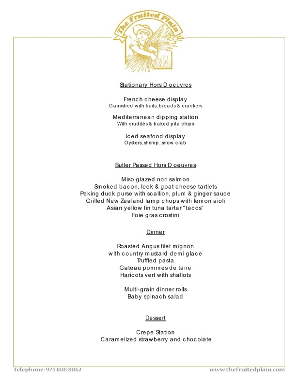 DOWNLOAD OUR SITDOWN WEDDING DINNER MENU